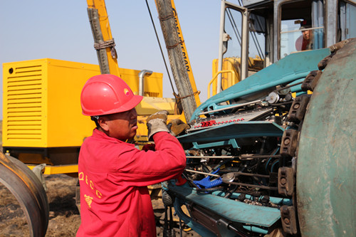 熊谷管道全自动焊机在陕京四线施工现场
